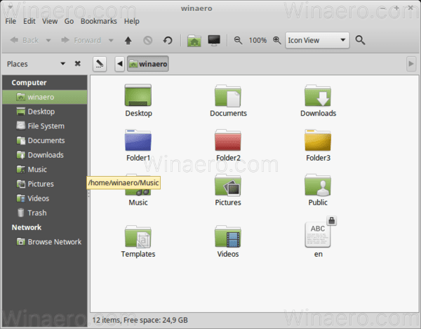 Canvia el color de la icona de carpeta individual a Linux Mint