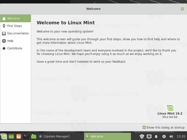 Jauniniet Linux Mint uz Linux Mint 19.2 Tina