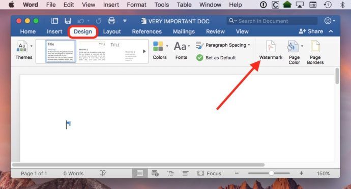 Come aggiungere una filigrana in Microsoft Word per Mac