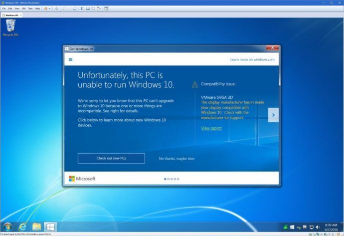 Kako odpraviti težavo z združljivostjo Windows 10 VMware SVGA 3D