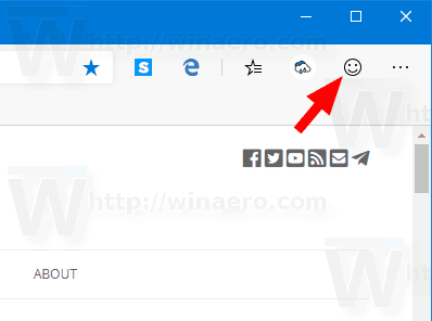 Fjern Feedback Smiley Button i Microsoft Edge