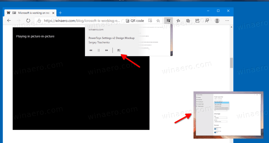 Włącz funkcję Picture-in-Picture (PIP) dla globalnej kontroli multimediów w Edge