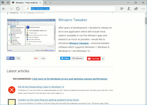 Hur man kopierar länk i Edge i Windows 10