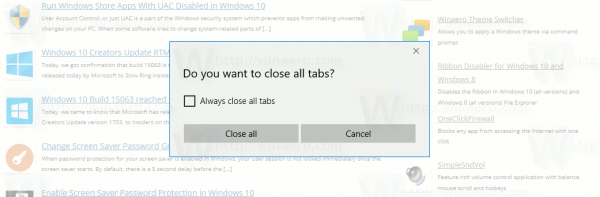 Schakel de vraag Wilt u alle tabbladen in Edge sluiten in