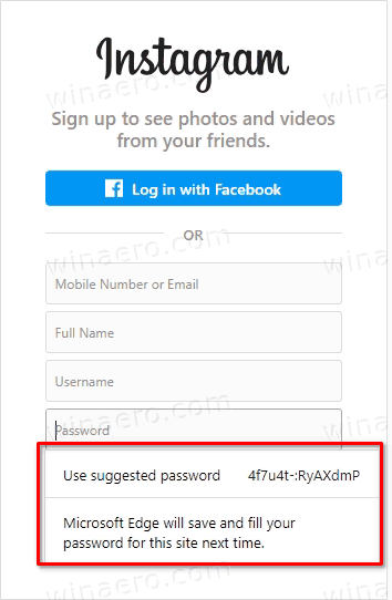 Microsoft Edge में सुझाए गए पासवर्ड को अक्षम या सक्षम करें