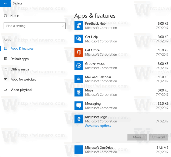Edge'i lähtestamine Windows 10-s