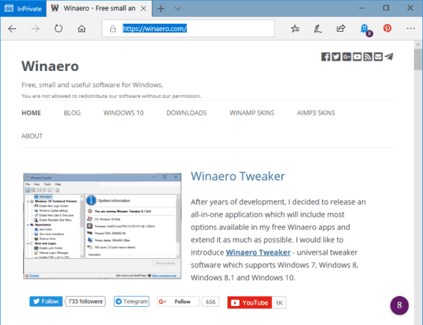Desativar o pré-lançamento do Microsoft Edge no Windows 10