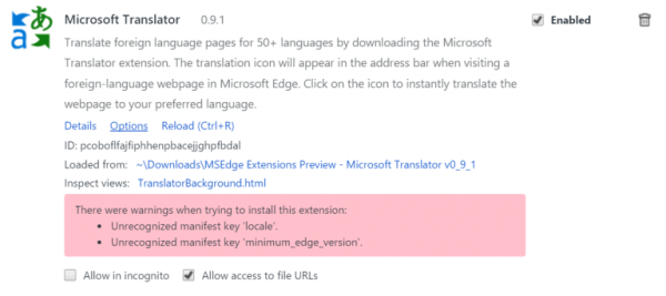 Schakel Vertaler in Microsoft Edge Chromium in