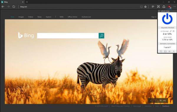 ang uBlock Origin ay magagamit na ngayon para sa Microsoft Edge