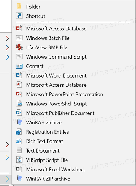 הסר פריטי תפריט ההקשר של Office 2019 חדשים ב- Windows 10