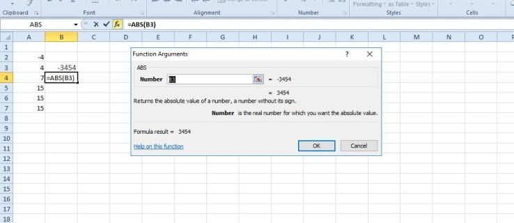 Excel で絶対値を取得する方法
