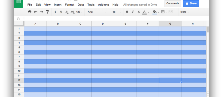 Hur man väljer alternerande rader i Google Sheets