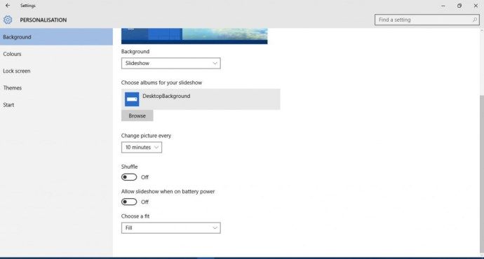 Kaip nustatyti vaizdo skaidrių demonstravimą sistemoje „Windows 10“