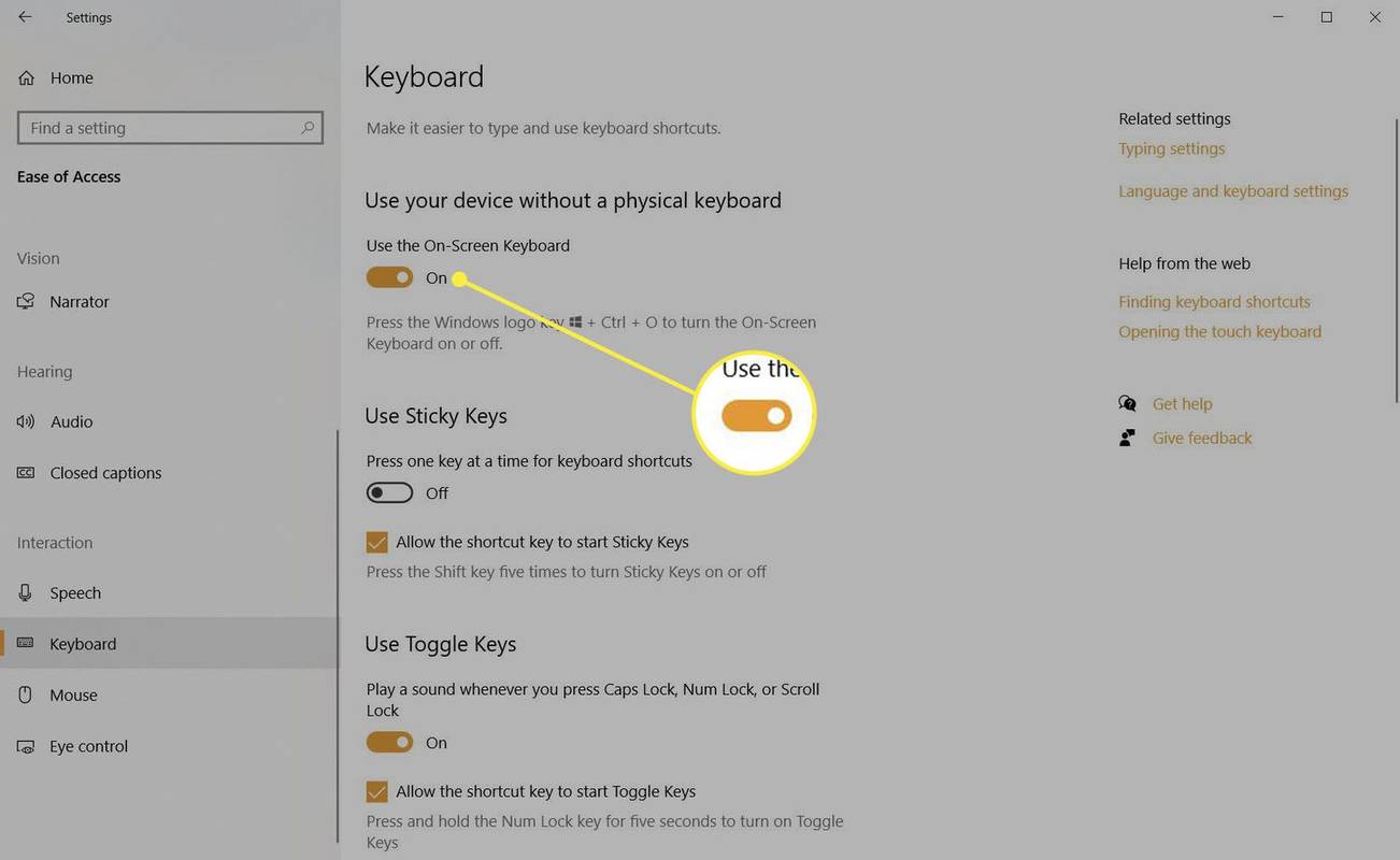 Sådan slukker du for tastaturlyde i Windows 10