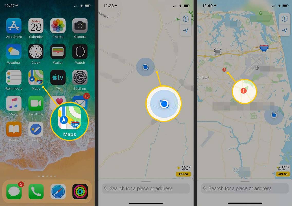 Jak vložit špendlík do Map na iPhone