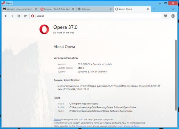 Opera 37 is uit met native adblocker