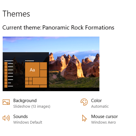 Sildiarhiivid: Windows 10 kivimite moodustamise panoraamteema