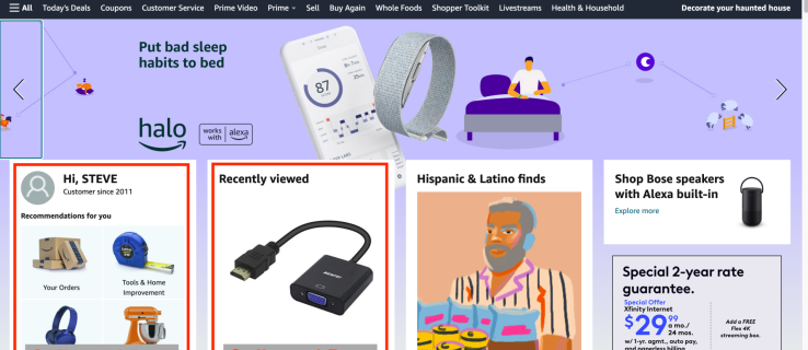 Como excluir seu histórico de navegação na Amazon (itens que você visualizou)