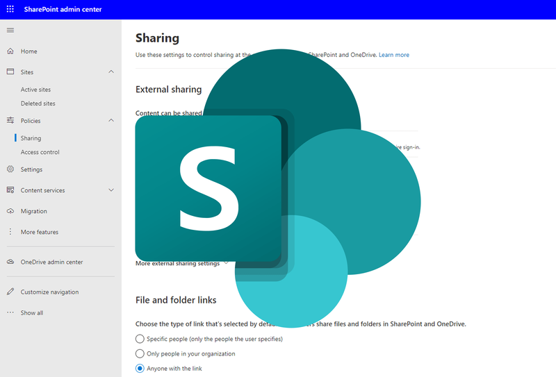 Megosztás külső felhasználókkal a SharePointban