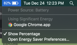   Tampilkan persentase baterai di Macbook