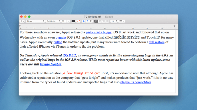 Hvordan bruke TextEdit vanlig tekstmodus som standard i Mac OS X
