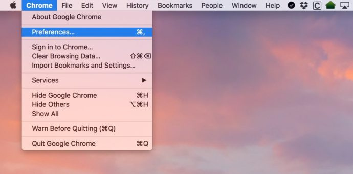 העדפות Chrome