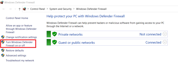   Brána firewall systému Windows