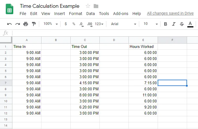 כיצד לחשב זמן ב-Google Sheets