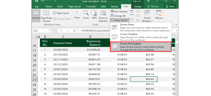 Cómo bloquear una columna en Excel