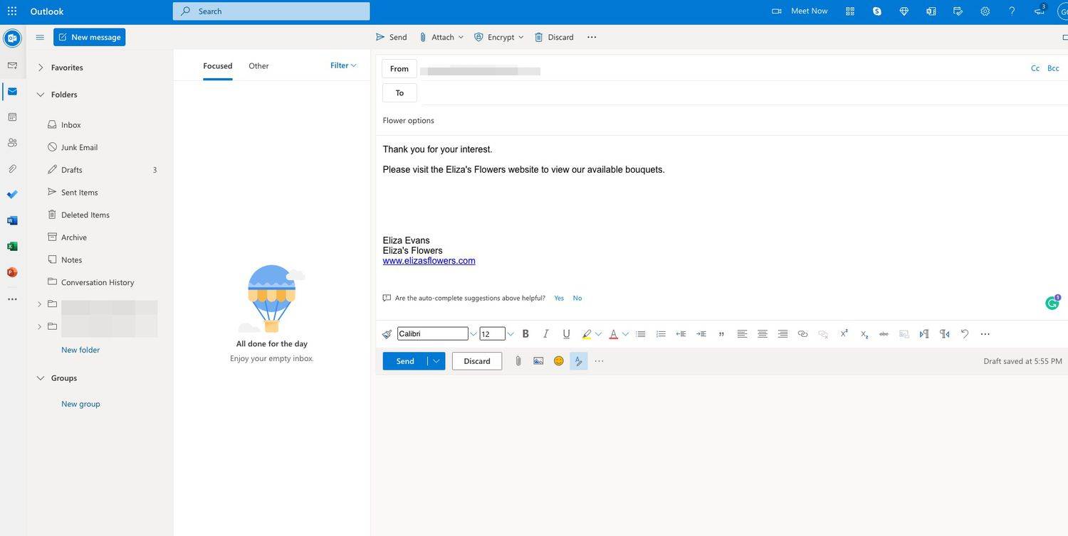 Slik setter du inn en kobling i en e-post med Outlook