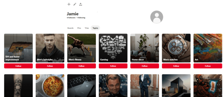 Pinterest पर किसी विषय का अनुसरण कैसे करें