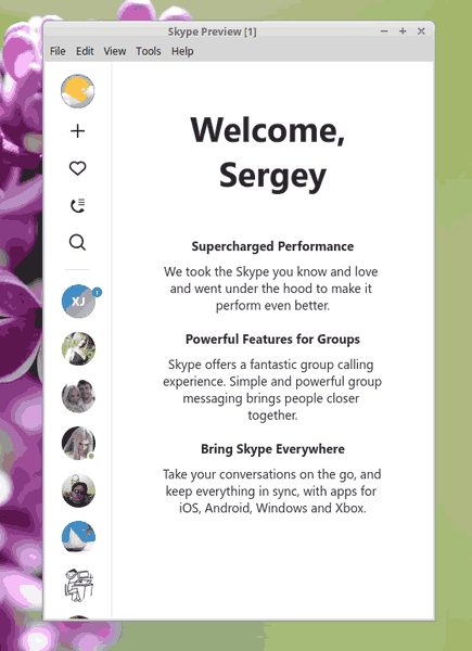 Skype Preview til Linux 8.8.76.60544 er ude