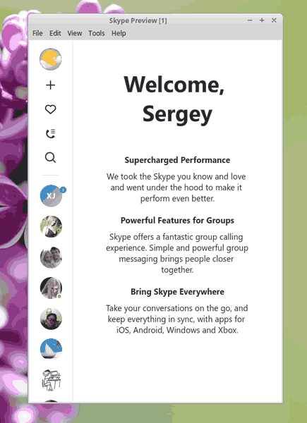 Skype Preview for Linux 8.8.76.60544 er ute