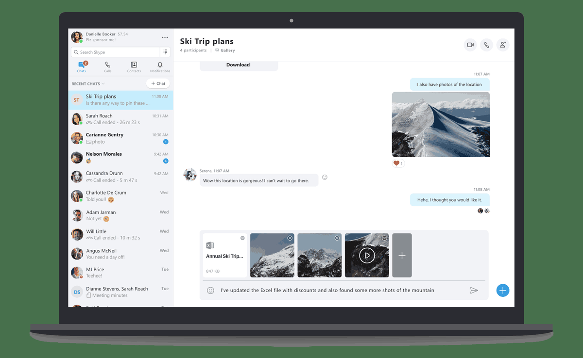 Forhåndsvisning av Skype Insider: Ny høyttalervisning
