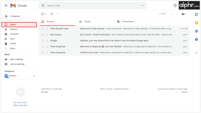 Kā atlasīt vairākus e-pastus pakalpojumā Gmail