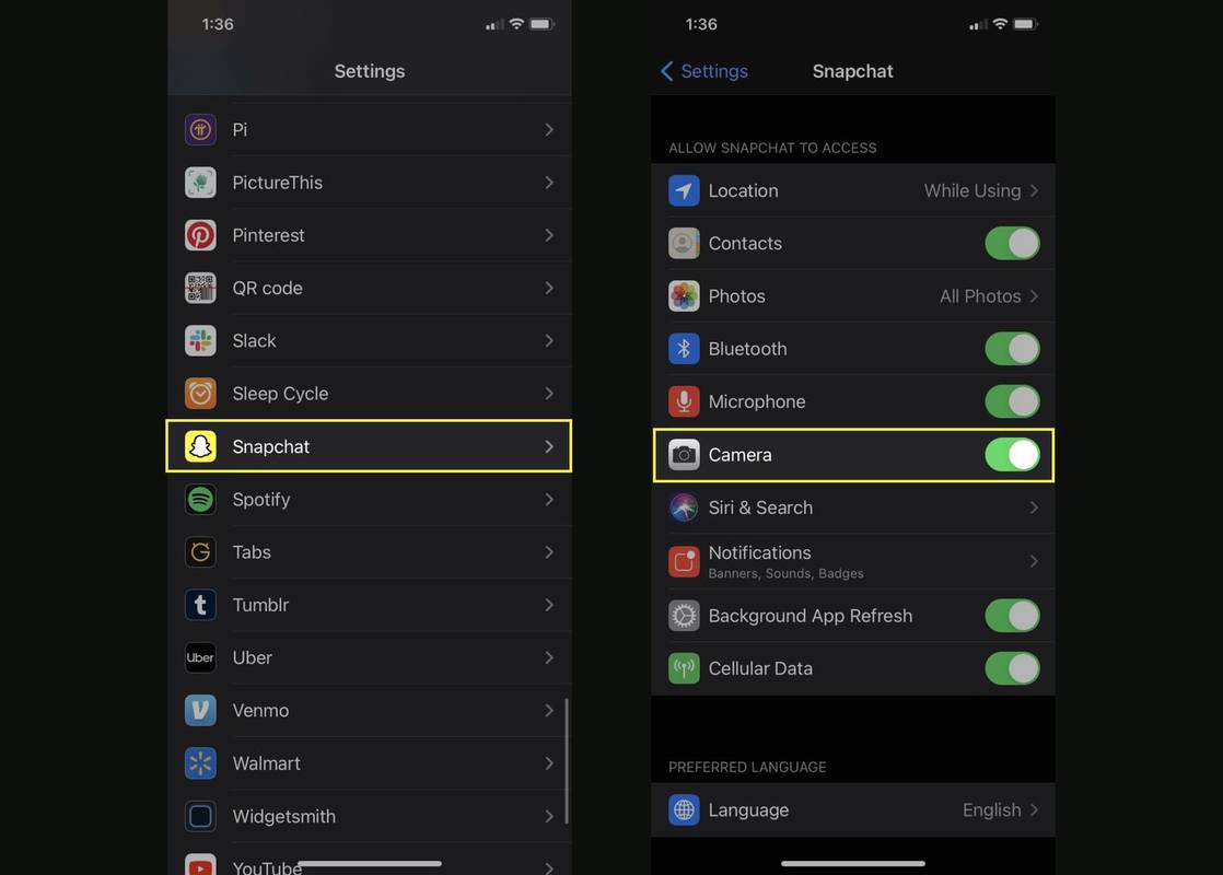 Hogyan engedélyezhető a kamera hozzáférése a Snapchatben
