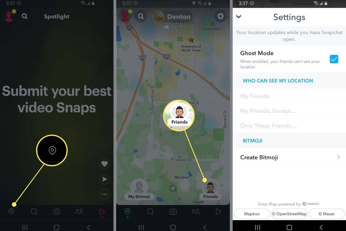 Kuinka käyttää Snapchat Mapsia