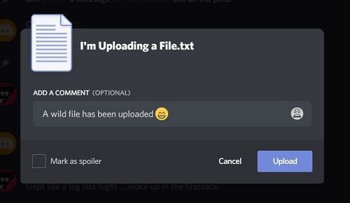 Come inviare file su Discord