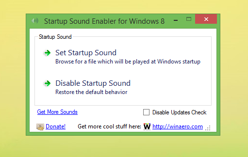 Startup Sound Enabler för Windows 8