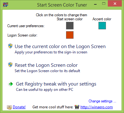 Windows8.1用のスタートスクリーンカラーチューナー