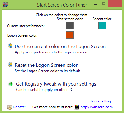 Start Screen Color Tuner cho Windows 8.1