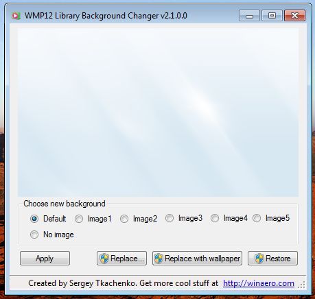 Trình thay đổi nền thư viện WMP12
