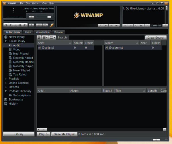 Muat turun versi stabil terakhir Winamp 5.6.6.3516 plus kulit dan pemalam