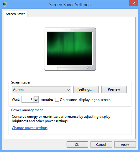 שומר מסך אורורה עבור Windows 7 ו- Windows 8