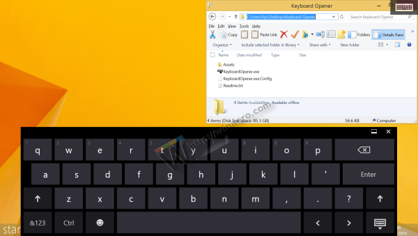 Tastaturåpner åpnes og lukkes automatisk Windows-berøringstastaturet i Windows 8