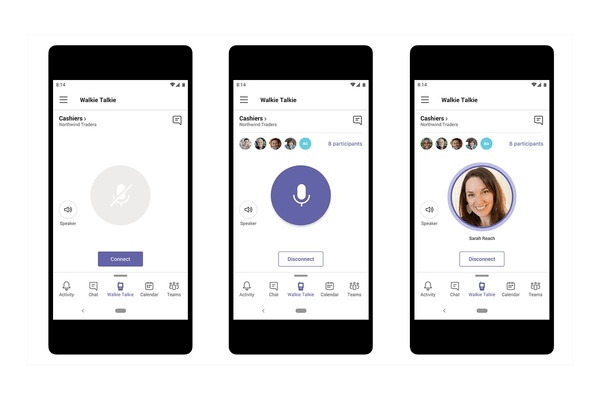 Funkce Walkie Talkie a další přicházející do Microsoft Teams