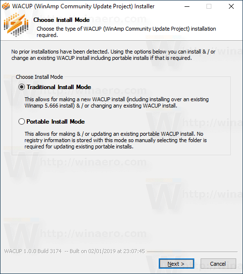 Winamp Community Update Project (WACUP) frigav en eksempelversion