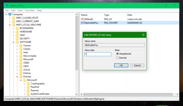 WindowsDefenderでアドウェア対策機能を有効にする