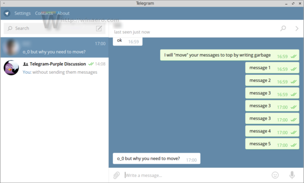 Cách ẩn danh bạ từ phía bên trái trong Telegram Desktop