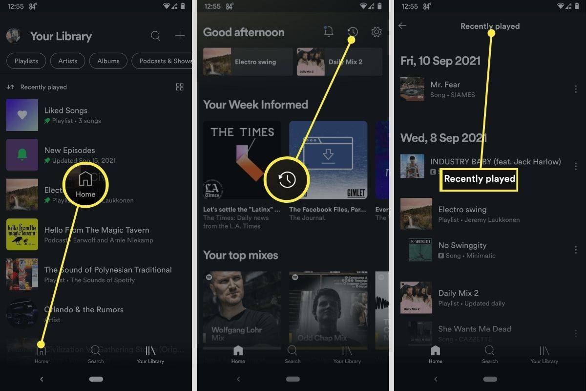 Как да видите наскоро възпроизведени песни в Spotify
